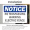 Signmission No Trespassing Warning Electric Fence OSHA Notice Sign, Vinyl Decal, 10in W x 7in L, 2PK OS-2PACK-NS-D-710-L-14996 - alternate 4